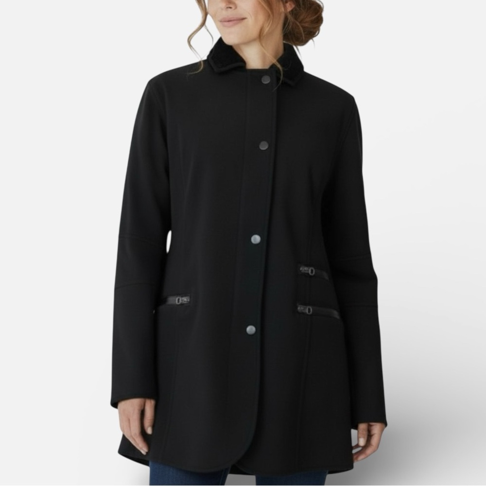 66 North Eldborg Black Jacket Women's Large Iceland Fleece Lined Winter Coat